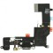 Conector de &icirc;ncărcare flex incl. Conector audio negru pentru iPhone 5S