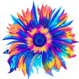 Cumpara ieftin Sticker decorativ Floare, Multicolor, 61 cm, 7733ST, Oem