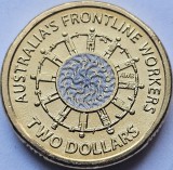 2 Dollars 2022 Australia, Australia's Frontline Workers, unc, km#4363