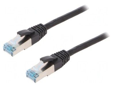 Patch cord S/FTP Cat6a 1m Negru foto