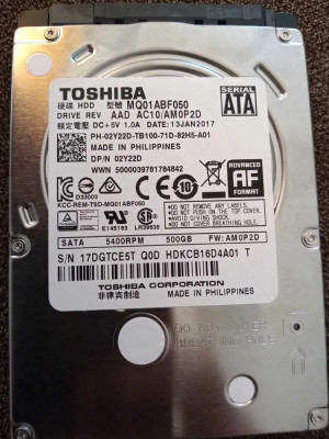 HDD laptop Toshiba MQ01ABF050 500GB 5.400 slim 2.5&amp;quot; SATA3 garantie 6luni foto