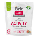 Brit Care Sustainable Activity, XS-XL, Pui și Insecte, hrană uscată c&acirc;ini, activitate intensă, sistem articular, 1kg