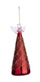 Cumpara ieftin Set 8 ornamente brad Craciun Inger sticla rosie sclipici auriu Winslows &Oslash;8,3x21h