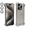 Husa metalica compatibila cu iphone 15 pro, protectie pentru colturile telefonului si camera, lentile pentru obiective, aliaj, antisoc, antizgariere,, Flippy