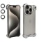 Husa metalica compatibila cu iphone 15 pro, protectie pentru colturile telefonului si camera, lentile pentru obiective, aliaj, antisoc, antizgariere,