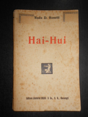 Radu D. Rosetti - Hai-Hui. Note din calatorie (1924, prima editie) foto