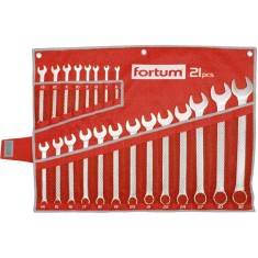 Set chei combinate FORTUM 21 buc, 6-32mm 61CrV5, crom mat foto