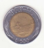 Italia 500 lire 1988, scriere Braille - bimetalică., Europa