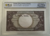 1000 lei 1938 PCGS68 Top Pop UNC bancnota gradata