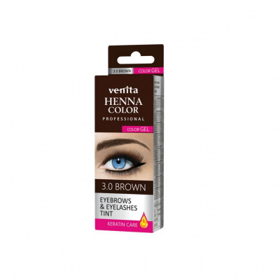 Vopsea de gene si sprancene Henna Color Gel, Maro Inchis, 3.0, Venita, 15ml foto