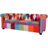 VidaXL Canapea Chesterfield, cu 3 locuri, material textil