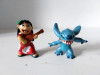 2 figurine Lilo & Stitch personaje Disney, Cauciuc, Bully, Hand Painted, 5-6cm