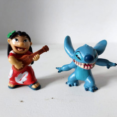 2 figurine Lilo & Stitch personaje Disney, Cauciuc, Bully, Hand Painted, 5-6cm