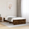 VidaXL Cadru pat fără saltea, stejar fumuriu 75x190 cm lemn prelucrat 3295713