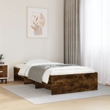 VidaXL Cadru pat fără saltea, stejar fumuriu 75x190 cm lemn prelucrat