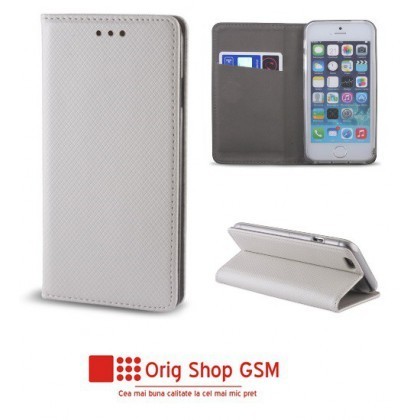 Husa Flip Carte Smart Huawei Y6-II (2016) Silver