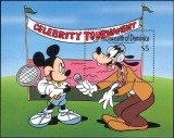 Dominica 1989 - Disney, Mickey si Goofy, desene animate, colita neuzata
