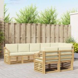 vidaXL Seturi de canapele 8 pcs Alb și crem Lemn Solid de Acacia 3392050