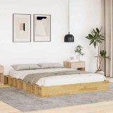 Cumpara ieftin Cadru de pat fără saltea 160x200 cm din lemn masiv de stejar