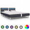 Cadru de pat cu LED, negru, 160 x 200 cm, piele artificială