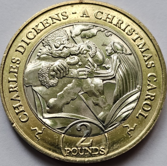 2 pounds 2020 Isle of Man, Christmas Carol - Ghost of Christmas Present, km#1686
