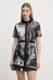 Desigual rochie TROPIC LITOGRAPHY LA culoarea negru, mini, dreaptă, 25SWVW96