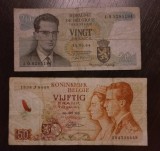 Lot 2 bancnote Belgia - 20+50 Francs 1964 si 1966