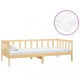 Cumpara ieftin Pat de zi cu saltea, 90x200 cm, lemn masiv de pin
