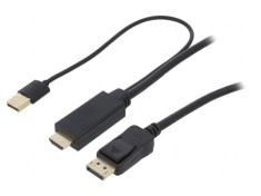Cablu DisplayPort - HDMI 1.4 1m Negru