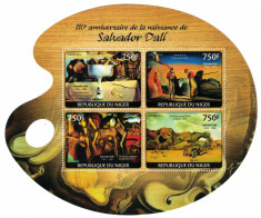 NIGER 2014 - Picturi, Salvador Dali / set complet - colita+bloc MNH (2 img) foto