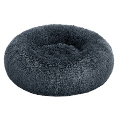 FEANDREA Pat pufos pentru caini si pisici, cu husa detasabila, lavabila, plus moale cu fir lung, 60 cm, gri inchis Household NewTrend