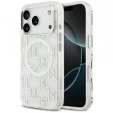 Husa MagSafe pentru Apple iPhone 17 Pro, Karl Lagerfeld, IML KL Monogram, Alba