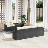 VidaXL Set de canapele pentru grădină 8 pcs Negru 100 x 55 x 73 cm