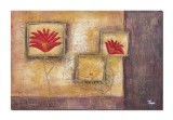 Cumpara ieftin Tablou modern pictat manual, Flori stilizate, 90x60cm ulei pe panza in relief efect 3D, gata de agatat pe perete