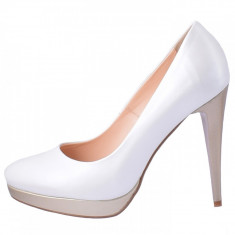 Pantofi dama, din piele naturala, Botta, 954-K2, alb satin