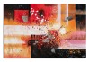 Tablou pictat manual abstract , NO NAME, 90x60cm ulei pe panza in relief efect 3D, gata de agatat pe perete