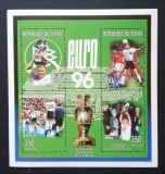 R.DU TCHAD-CAMPIONATUL EUROPEAN DE FOTBAL -1996-1 M/SH.-NEOBLITERAT-DANTELAT-MNH** - EP 221