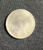 Moneda 2 lei 1875 argint