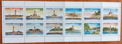 YUGOSLAVIA -&amp;#039;&amp;#039;PFARURI PE DUNARE&amp;#039;&amp;#039; SERIE-BLOC DE 12V.--MNH LUX -NESTAMPIL.-VEZI SCAN foto