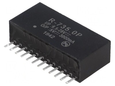 Convertor DC/DC 15W 6,5&amp;divide;28V la 5VDC 3A SIP12 foto