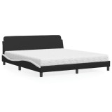 VidaXL Pat cu saltea, Dover, alb și negru, 180x200 cm, piele ecologică 3208462