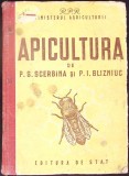 APICULTURA carte autori P.S. Scerbina P.I. Blizniuc limba romana editura de stat editie 1950 coperta cartonata putin uzata