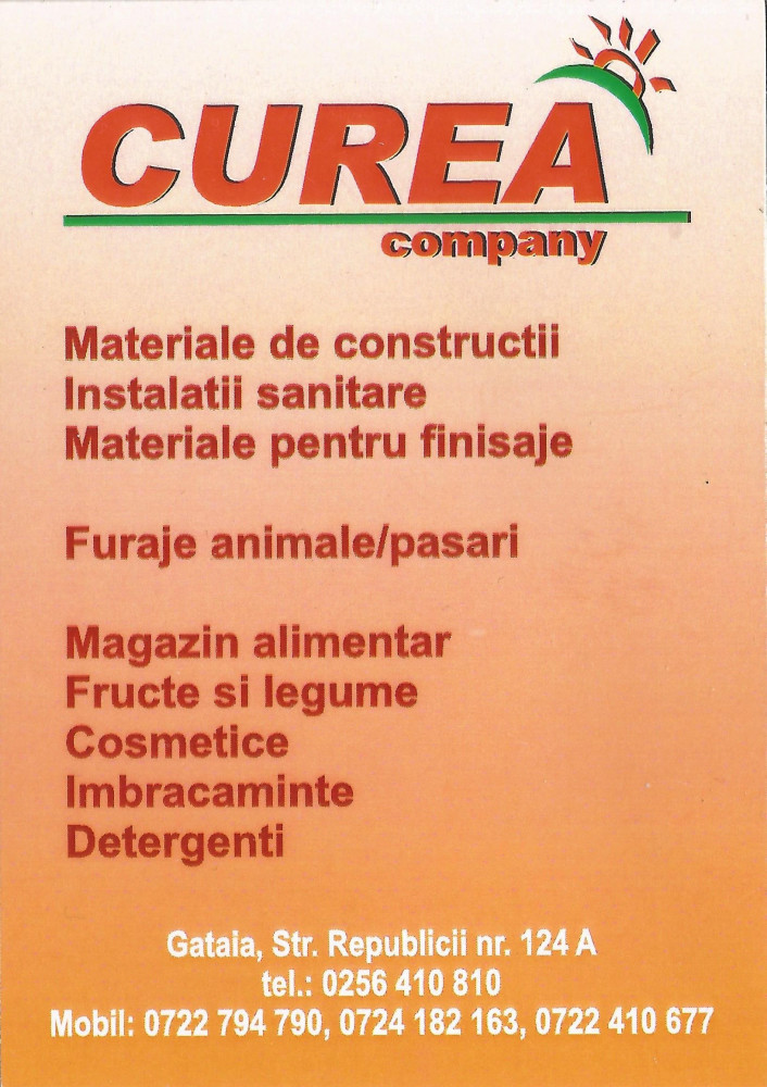Romania, Curea Company, Gataia, calendar de buzunar, 2010