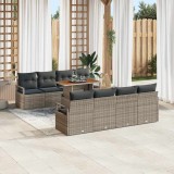 VidaXL Set de canapele pentru grădină 9 pcs Gri 100 x 55 x 73 cm