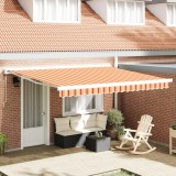 vidaXL Marchiză Automată Retractabilă &icirc;n Galben și Portocaliu 400x300 cm