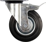 Roata mobila pentru carucior cu frana 125x155x34 mm VOREL