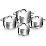 Set oale inox cu capac. 8 piese Jumbo Gourmet Line Blaumann BL 3115