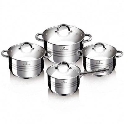 Set oale inox cu capac. 8 piese Jumbo Gourmet Line Blaumann BL 3115 foto