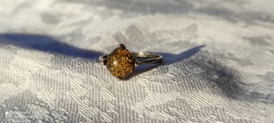 INEL argint cu CHIHLIMBAR finut VECHI de efect DELICAT patina MINUNATA foto