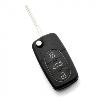 Audi - carcasă cheie tip briceag cu 3+1 butoane (1 buton de panică) și baterie 1616 - CARGUARD foto